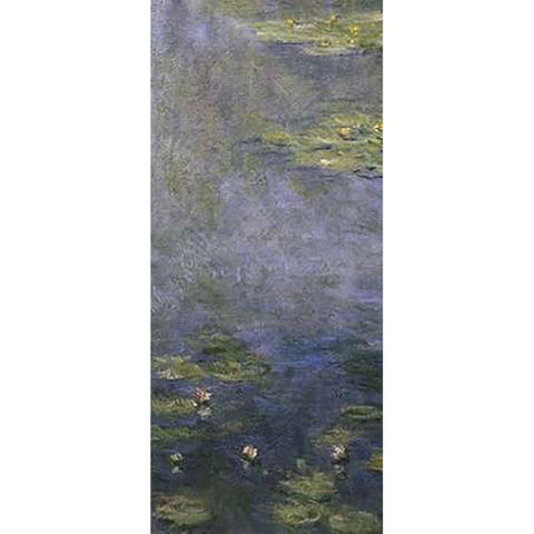 Water Lilies (Nympheas) IV (center) Gold Ornate Wood Framed Art Print with Double Matting by Monet, Claude