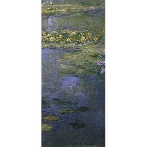 Water Lilies (Nympheas) IV (right) Gold Ornate Wood Framed Art Print with Double Matting by Monet, Claude