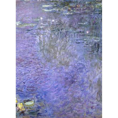 Water Lilies: Morning, c. 1914-26 (center) Gold Ornate Wood Framed Art Print with Double Matting by Monet, Claude