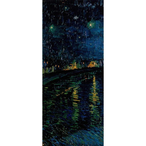 Starlight Over the Rhone - left Gold Ornate Wood Framed Art Print with Double Matting by Van Gogh, Vincent