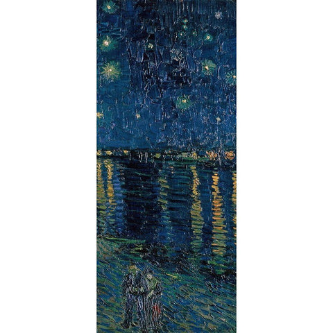 Starlight Over the Rhone (right) Black Modern Wood Framed Art Print with Double Matting by Van Gogh, Vincent