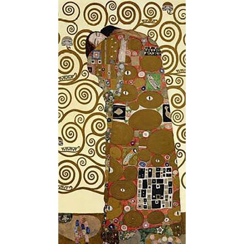 The Stoclet Frieze (right) Gold Ornate Wood Framed Art Print with Double Matting by Klimt, Gustav