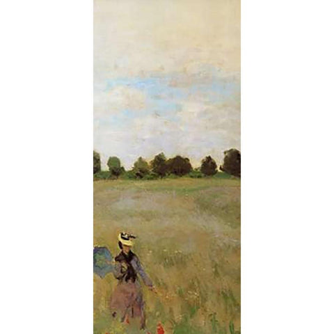 Field Of Poppies (Les Coquelicots) 1873 (right) Black Modern Wood Framed Art Print by Monet, Claude