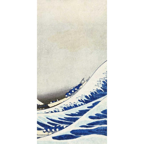 The Great Wave of Kanagawa - right White Modern Wood Framed Art Print by Hokusai