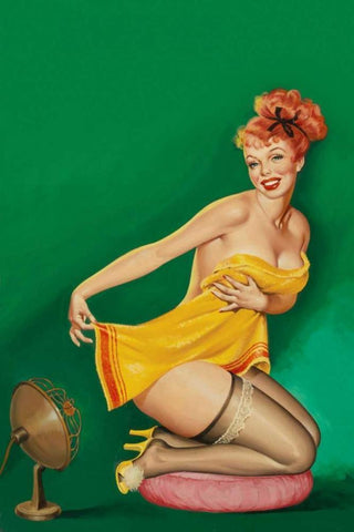 Beauty Parade  Magazine: How to Tickle a Girls Fancy Black Ornate Wood Framed Art Print with Double Matting by Driben, Peter