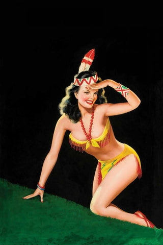 Beauty Parade Magazine: Dancin  Dynamite White Modern Wood Framed Art Print with Double Matting by Driben, Peter