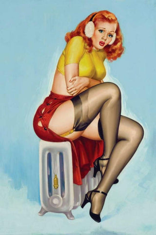 Flirt Magazine: Chilly Black Ornate Wood Framed Art Print with Double Matting by Driben, Peter