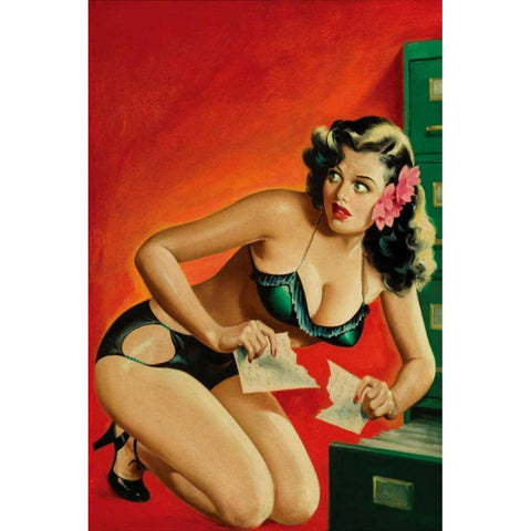 Special Detective Pulp Cover: Evidence Black Modern Wood Framed Art Print with Double Matting by Driben, Peter