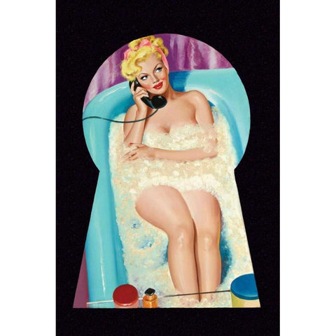 Whisper Magazine: Bubble Bath Black Modern Wood Framed Art Print by Driben, Peter