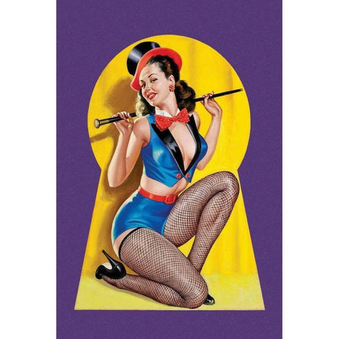 Whisper Magazine: Keyhole Dancer White Modern Wood Framed Art Print by Driben, Peter