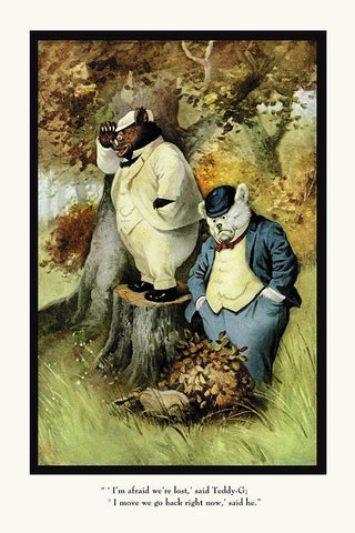 Teddy Roosevelts Bears: Teddy B and Teddy G Are Lost Black Ornate Wood Framed Art Print with Double Matting by Culver, R.K.
