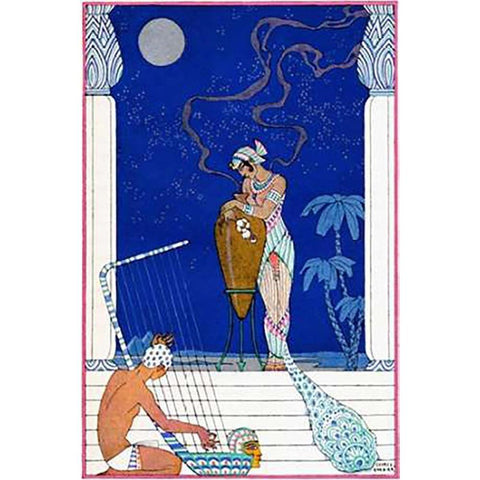 Egypt White Modern Wood Framed Art Print by Barbier, Georges
