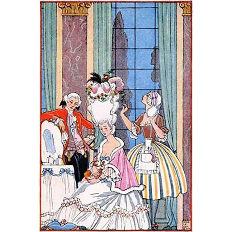 France in the 18th Century Black Modern Wood Framed Art Print with Double Matting by Barbier, Georges