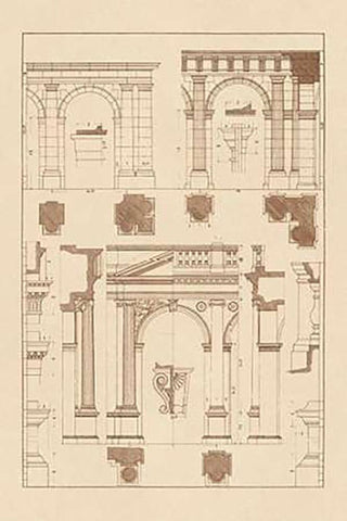 Arcades White Modern Wood Framed Art Print with Double Matting by Buhlmann, J.