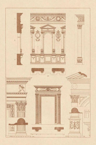 Window in the Cortile of Dodges Palace, Palazzo Vecchio, and Santa Croce Black Ornate Wood Framed Art Print with Double Matting by Buhlmann, J.