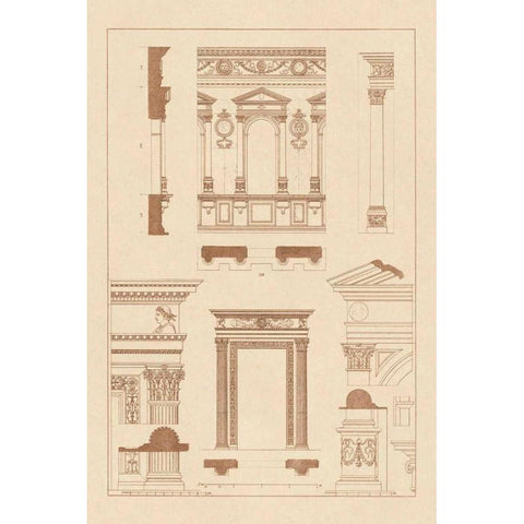 Window in the Cortile of Dodges Palace, Palazzo Vecchio, and Santa Croce Black Modern Wood Framed Art Print with Double Matting by Buhlmann, J.