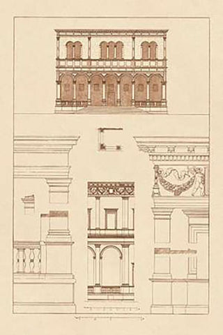 Palazzo del Consiglio at Padua, Villa Farnesia White Modern Wood Framed Art Print with Double Matting by Buhlmann, J.