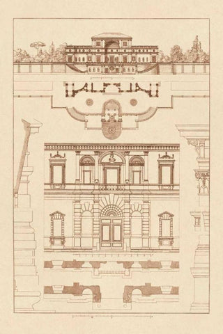 Villa Sacchetti, Villa Papa Giulio at Rome White Modern Wood Framed Art Print with Double Matting by Buhlmann, J.