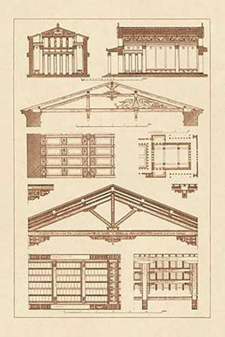 Internal Decoration of Roof Black Ornate Wood Framed Art Print with Double Matting by Buhlmann, J.