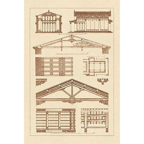 Internal Decoration of Roof Black Modern Wood Framed Art Print with Double Matting by Buhlmann, J.