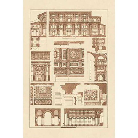 Barrel Vaults of the Renaissance White Modern Wood Framed Art Print by Buhlmann, J.