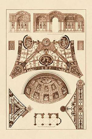 Cross Vaults of the Renaissance Black Ornate Wood Framed Art Print with Double Matting by Buhlmann, J.