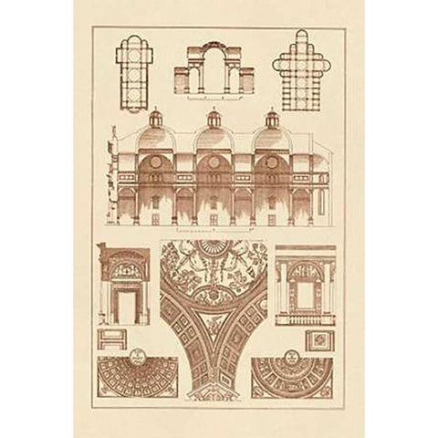 Cupola Vaulting of the Renaissance Gold Ornate Wood Framed Art Print with Double Matting by Buhlmann, J.