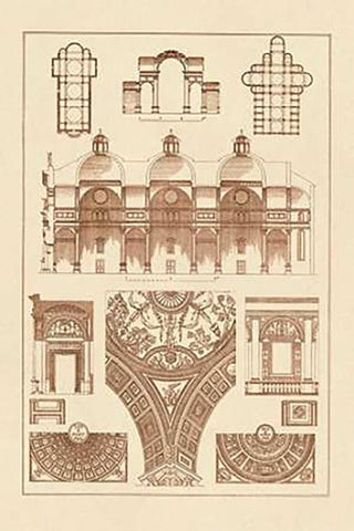 Cupola Vaulting of the Renaissance White Modern Wood Framed Art Print with Double Matting by Buhlmann, J.