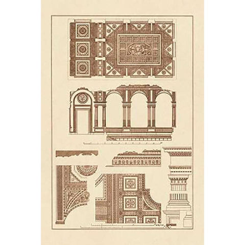 Covered Ceiling, Hotel de Villa Black Modern Wood Framed Art Print with Double Matting by Buhlmann, J.
