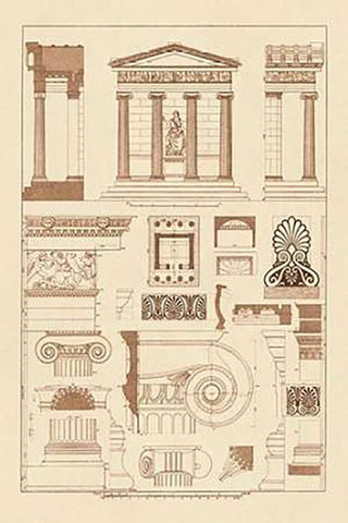 Temple of Nike Apteros at Athens White Modern Wood Framed Art Print with Double Matting by Buhlmann, J.