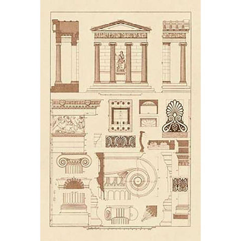 Temple of Nike Apteros at Athens Black Modern Wood Framed Art Print by Buhlmann, J.