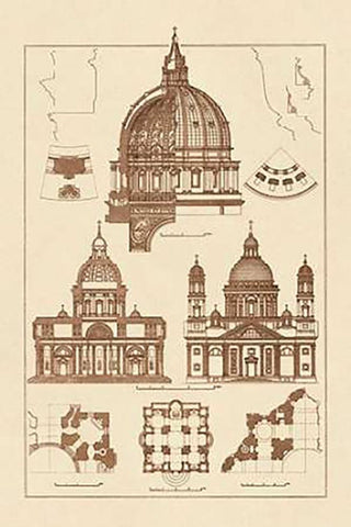 The Domeas Central Crowning Feature of the Renaissance Black Ornate Wood Framed Art Print with Double Matting by Buhlmann, J.