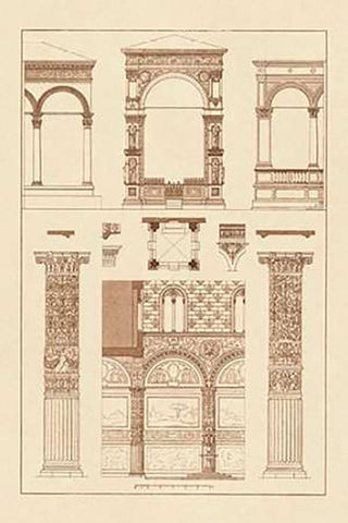 Arcades White Modern Wood Framed Art Print with Double Matting by Buhlmann, J.