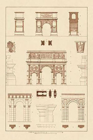 Arches and Arcades White Modern Wood Framed Art Print with Double Matting by Buhlmann, J.