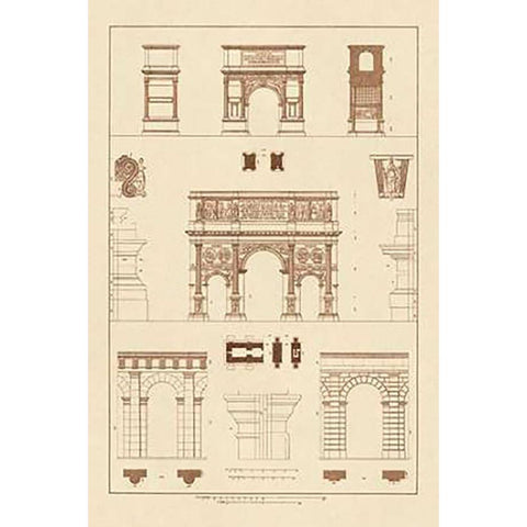 Arches and Arcades Black Modern Wood Framed Art Print by Buhlmann, J.