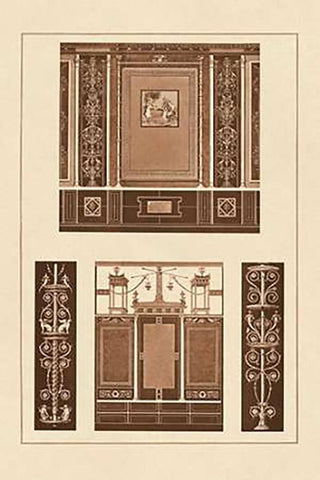 Ancient Wall Paintings Black Ornate Wood Framed Art Print with Double Matting by Buhlmann, J.