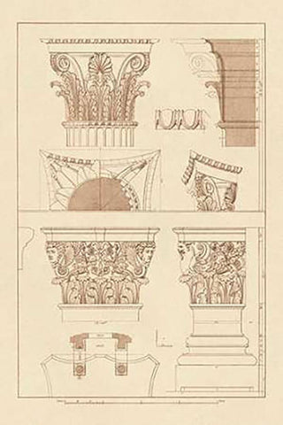 Ancient Capitals White Modern Wood Framed Art Print with Double Matting by Buhlmann, J.