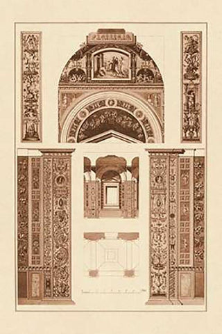 Decoration of the Second Corridor of the Loggie in the Vatican Black Ornate Wood Framed Art Print with Double Matting by Buhlmann, J.