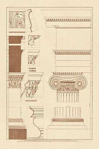 Details from the North Portico of the Erechtheum Black Ornate Wood Framed Art Print with Double Matting by Buhlmann, J.