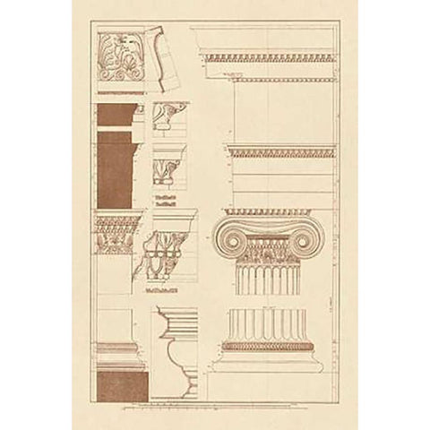 Details from the North Portico of the Erechtheum Black Modern Wood Framed Art Print by Buhlmann, J.