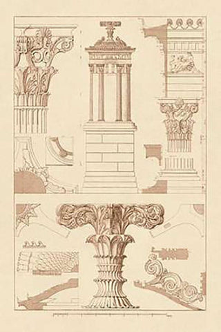 Monument of Lysicrates at Athens Black Ornate Wood Framed Art Print with Double Matting by Buhlmann, J.