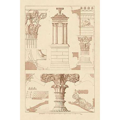 Monument of Lysicrates at Athens Black Modern Wood Framed Art Print with Double Matting by Buhlmann, J.