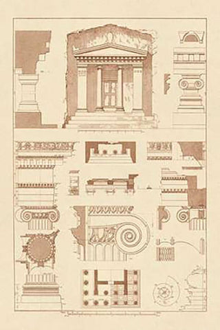Tomb of Amyntas and Temple of Athena Polias Black Ornate Wood Framed Art Print with Double Matting by Buhlmann, J.