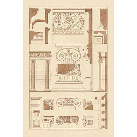 Ionic Capitals White Modern Wood Framed Art Print by Buhlmann, J.