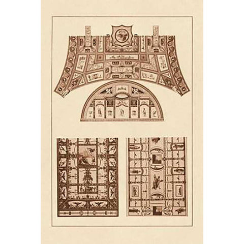Decorative Painting in the Roman Vaults Black Modern Wood Framed Art Print with Double Matting by Buhlmann, J.