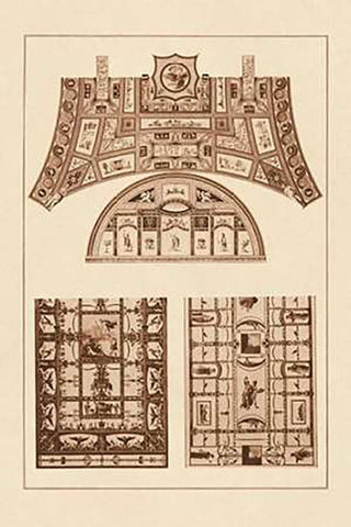Decorative Painting in the Roman Vaults White Modern Wood Framed Art Print with Double Matting by Buhlmann, J.