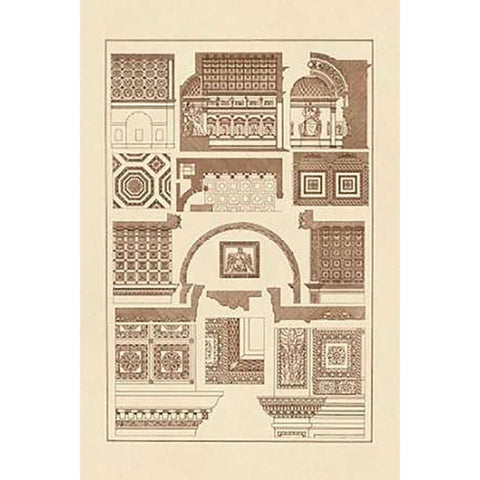 Roman Barrel Vaults White Modern Wood Framed Art Print by Buhlmann, J.