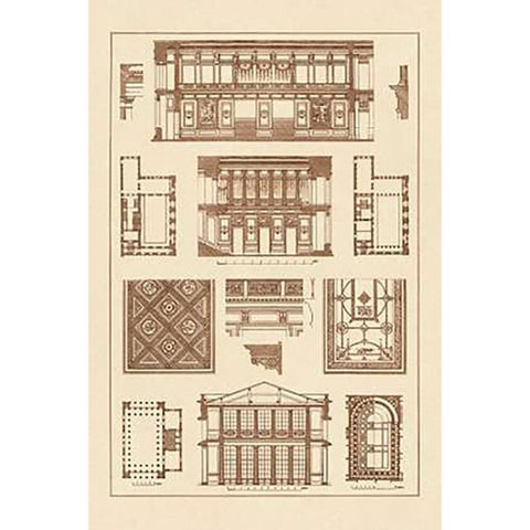 Halls with Galleries White Modern Wood Framed Art Print by Buhlmann, J.