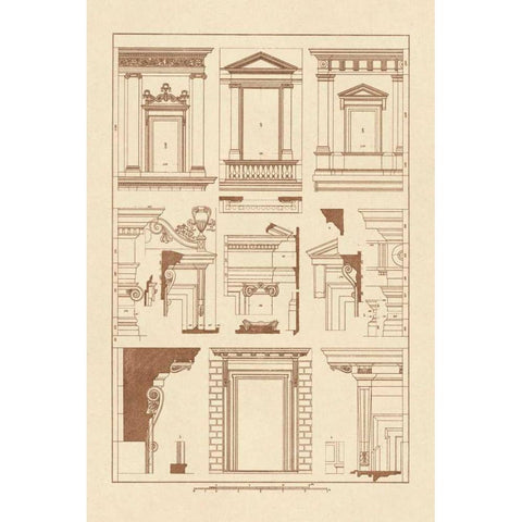 Windows of Palazzo Non Finito, Palace and House at Rome White Modern Wood Framed Art Print by Buhlmann, J.