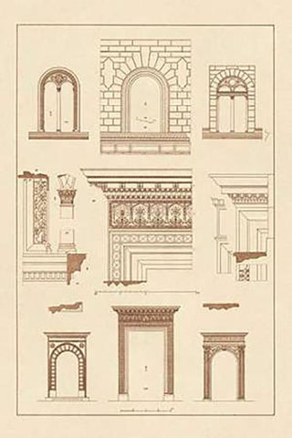 Windows and Doorways of the Renaissance White Modern Wood Framed Art Print with Double Matting by Buhlmann, J.